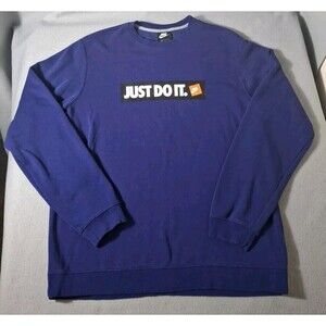 Nike Sweatshirt L Purple Old Logo Play On Vintage Long Sleeve Purple